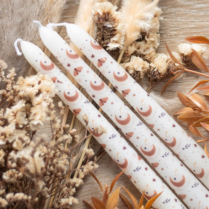 Eleanoras Set of 3 Harvest Moon Taper Candles 