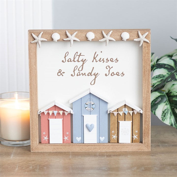 Eleanoras Salty Kisses 3D Shell Beach Hut Plaque 