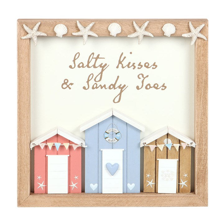 Eleanoras Salty Kisses 3D Shell Beach Hut Plaque 