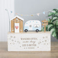 Eleanoras Wander Often Beach Hut Caravan Wooden Ornament 