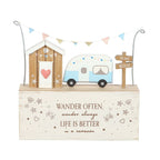 Eleanoras Wander Often Beach Hut Caravan Wooden Ornament 