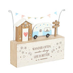 Eleanoras Wander Often Beach Hut Caravan Wooden Ornament 
