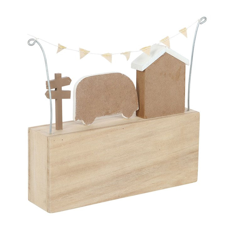 Eleanoras Wander Often Beach Hut Caravan Wooden Ornament 