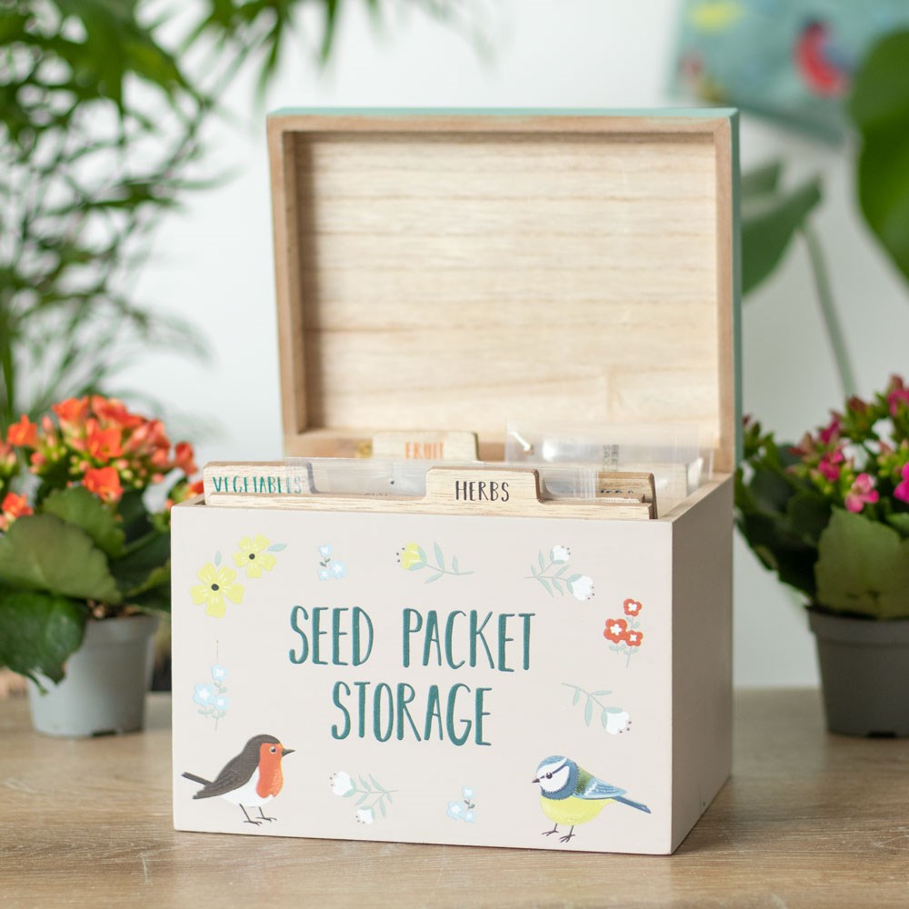 Eleanoras British Garden Birds Seed Packet Storage Box Garden Accessories