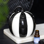 Eleanoras Black and White Striped Pumpkin Oil Burner Oil Burners