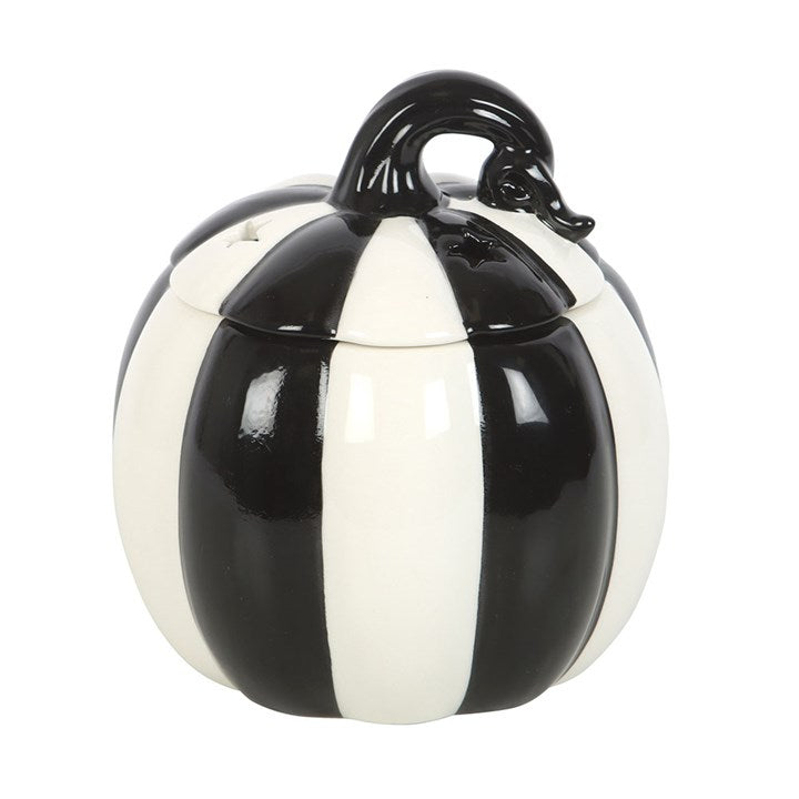 Eleanoras Black and White Striped Pumpkin Oil Burner Oil Burners