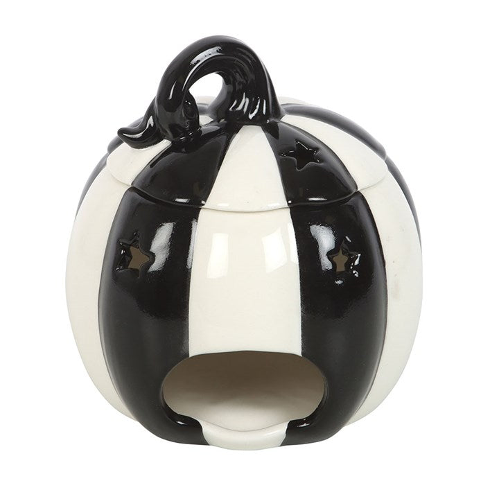 Eleanoras Black and White Striped Pumpkin Oil Burner Oil Burners