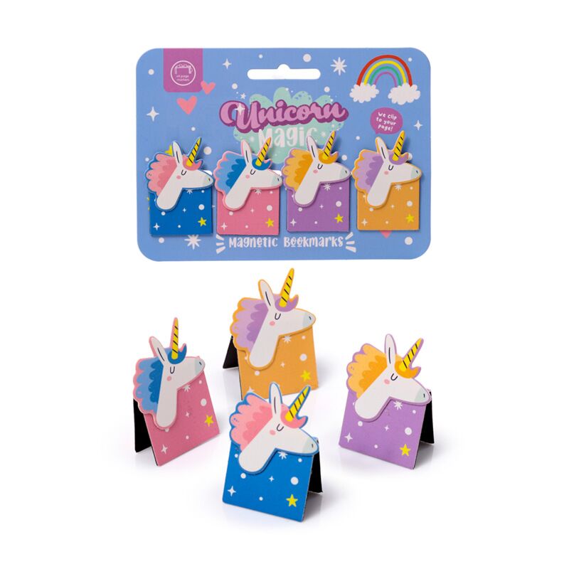 Unicorn Magic Shaped Magnetic Bookmark Set