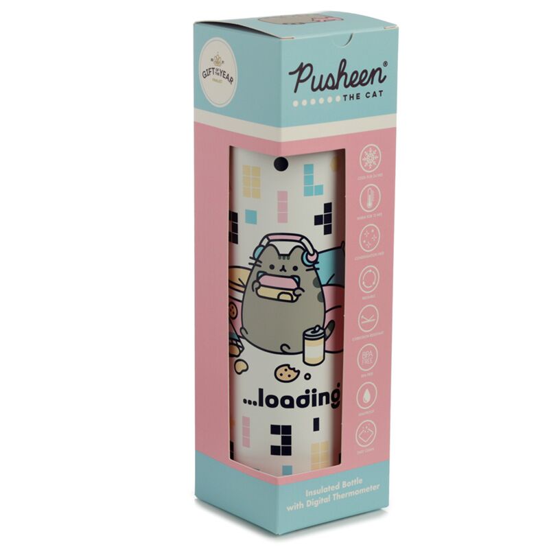 Eleanoras Pusheen the Cat Gaming Reusable Insulated Drinks Bottle Digital Thermometer Bottles & Flasks
