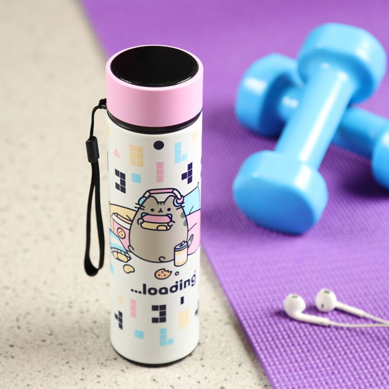 Eleanoras Pusheen the Cat Gaming Reusable Insulated Drinks Bottle Digital Thermometer Bottles & Flasks