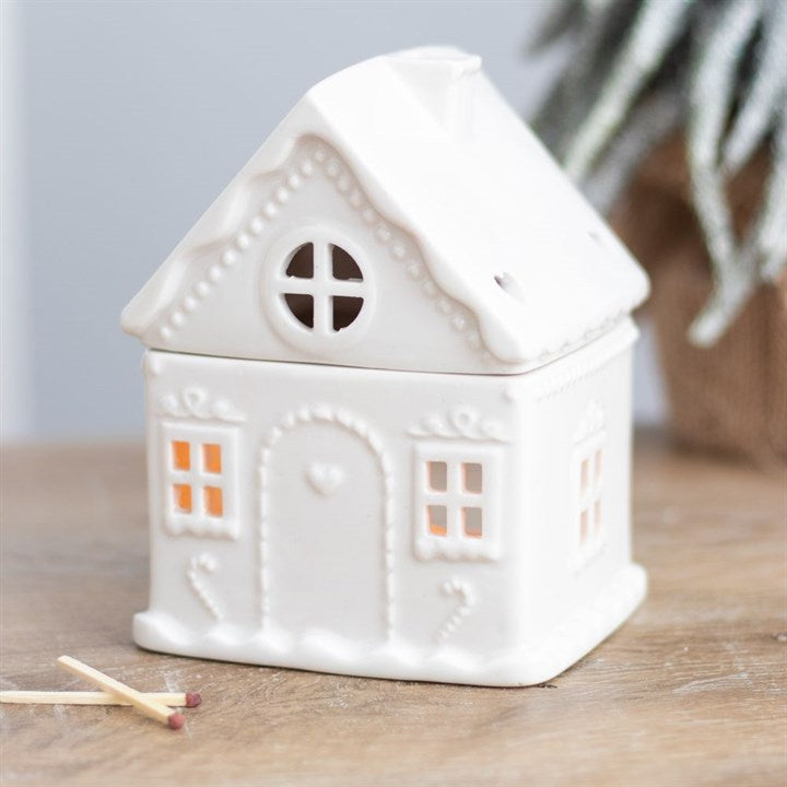 White Gingerbread House  Oil Burner