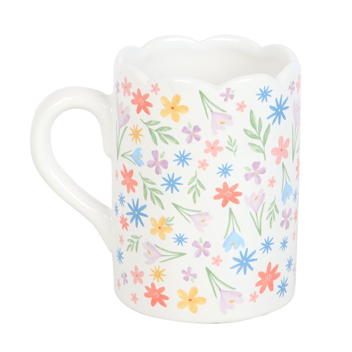 Eleanoras Spring Floral Print Scalloped Mug Mugs