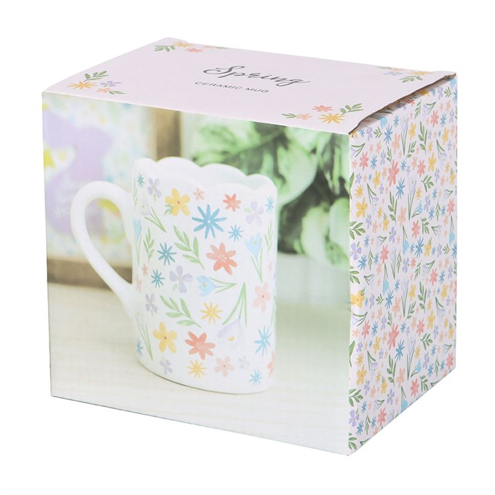 Eleanoras Spring Floral Print Scalloped Mug Mugs