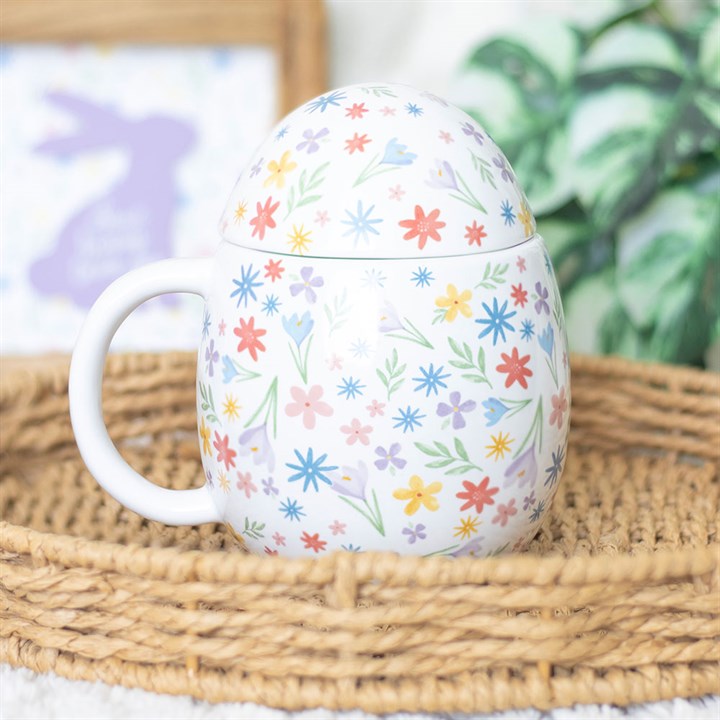 Eleanoras Spring Floral Print Egg Shaped Mug Mugs