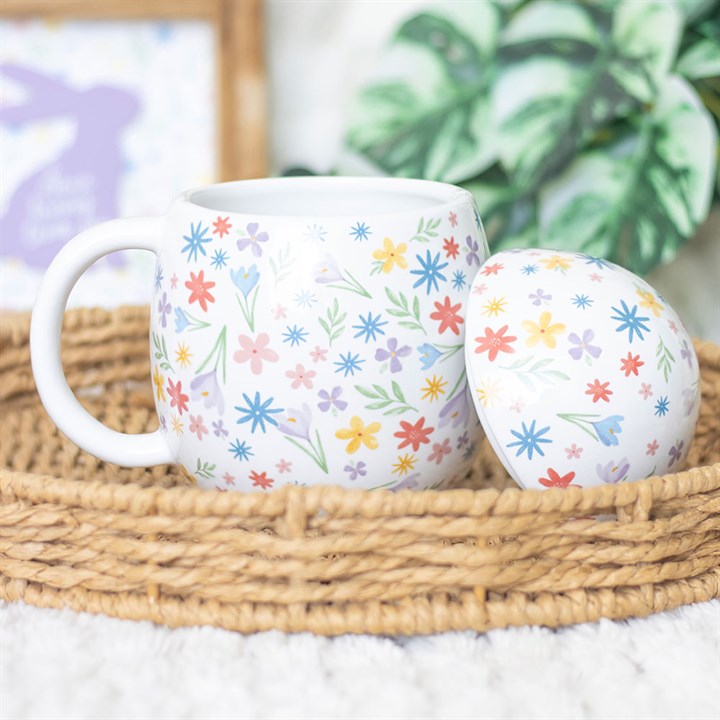 Eleanoras Spring Floral Print Egg Shaped Mug Mugs