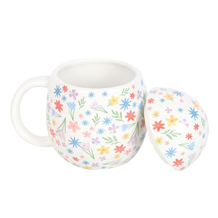 Eleanoras Spring Floral Print Egg Shaped Mug Mugs