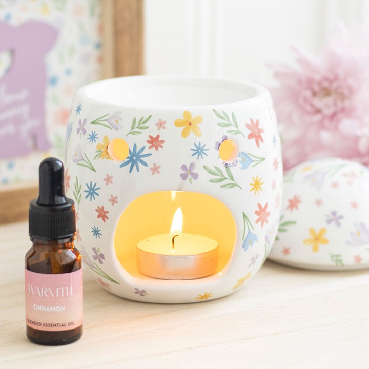 Eleanoras Spring Floral Print Egg Oil Burner & Wax Warmer Oil Burners