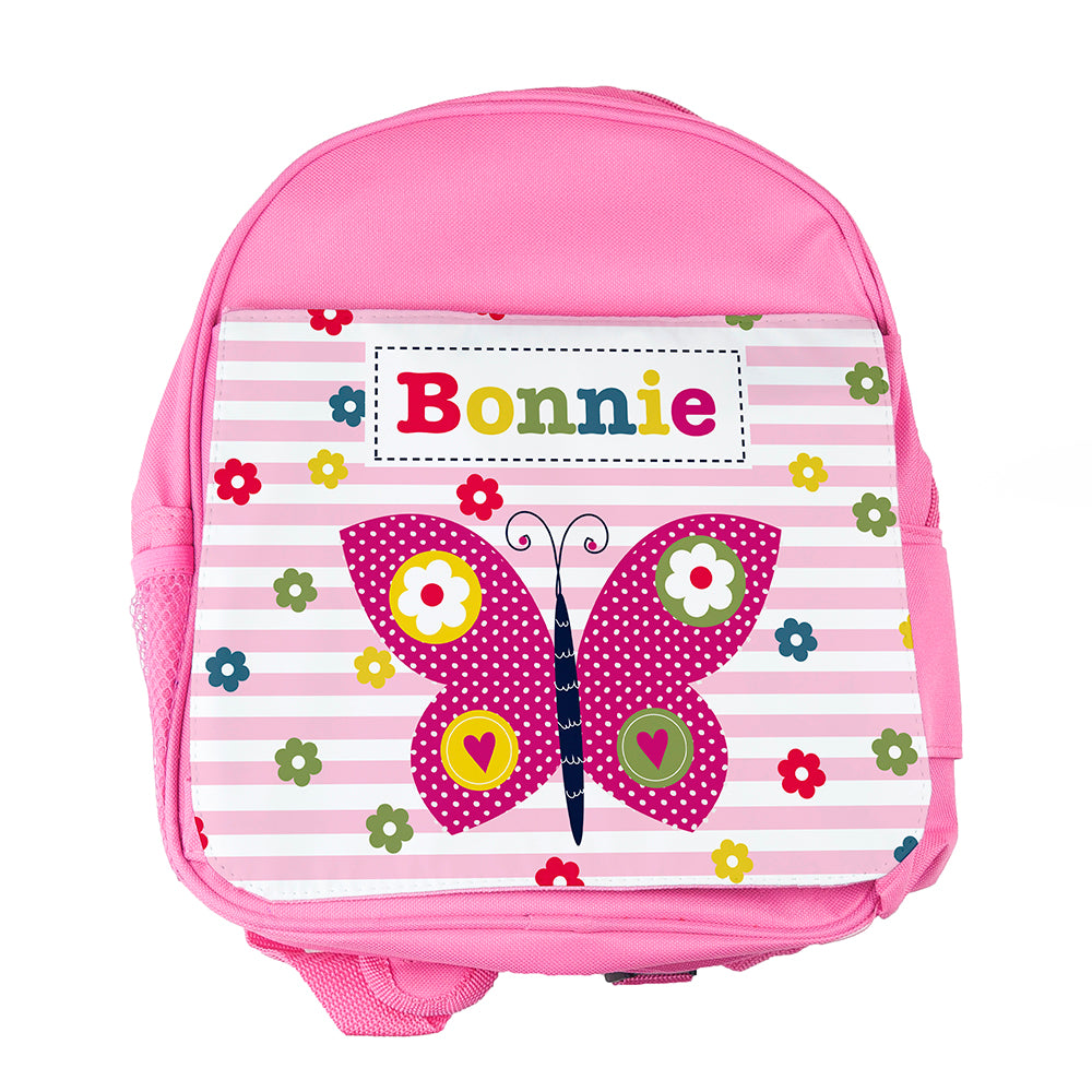 Butterfly Pink Rucksack | Personalised
