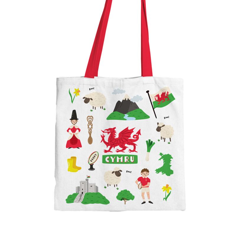 Eleanoras Welsh Dragon Wales (Cymru) Reusable Tote Bag Totes & Shopping Bags