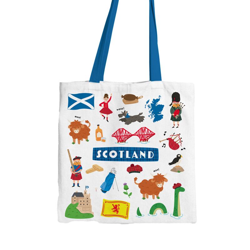 Eleanoras Scotland Souvenir Reusable Tote Bag Totes & Shopping Bags