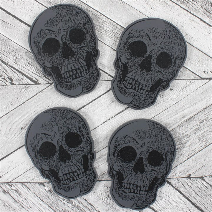 Eleanoras SKULL COASTERS SET OF 4 Placemats & Coasters