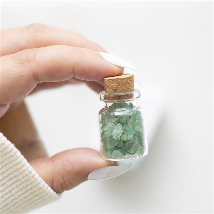 JAR OF LUCK ADVENTURINE CRYSTAL IN A MATCHBOX