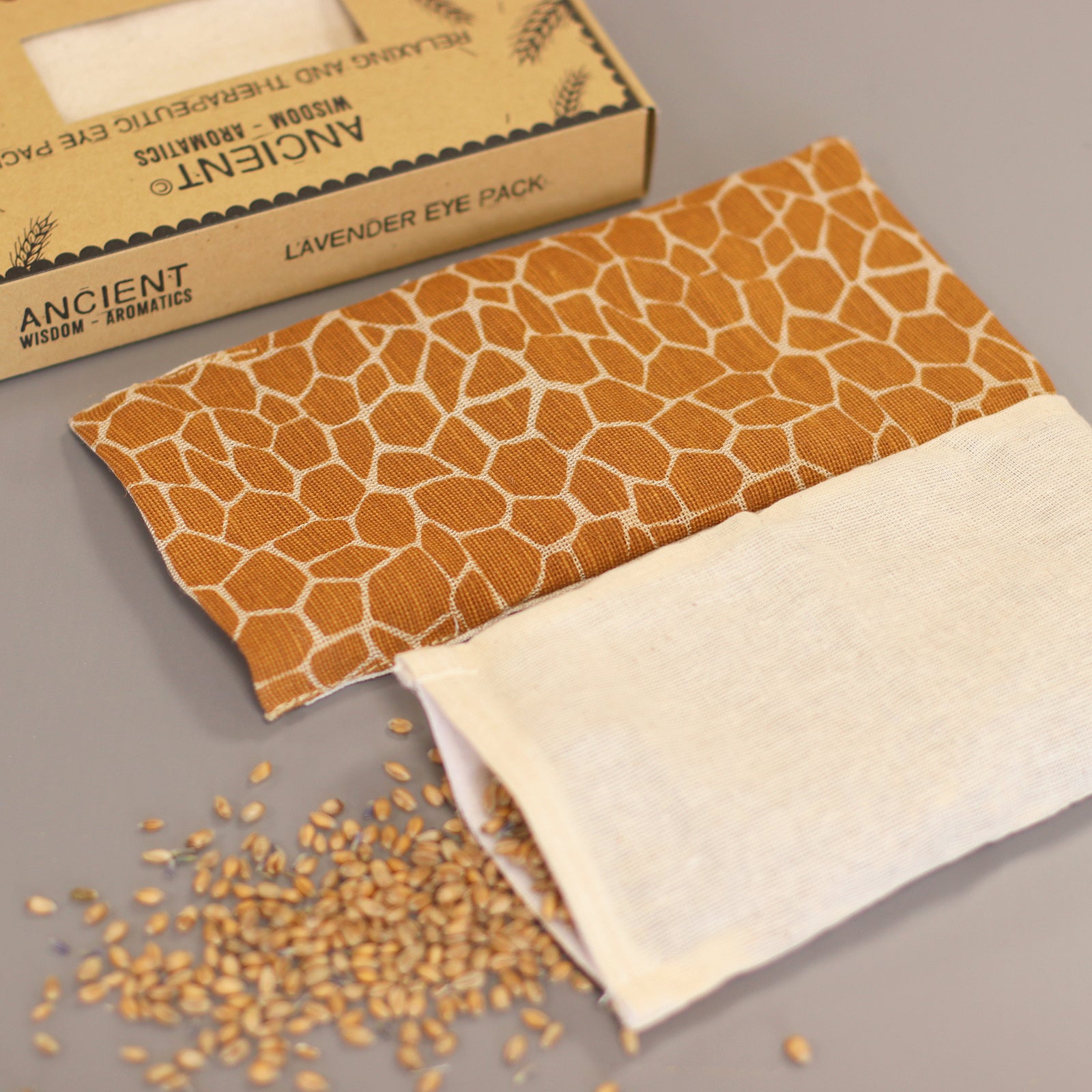 Madagascar Giraffe Lavender Natural Cotton and Juco Eye Pillow