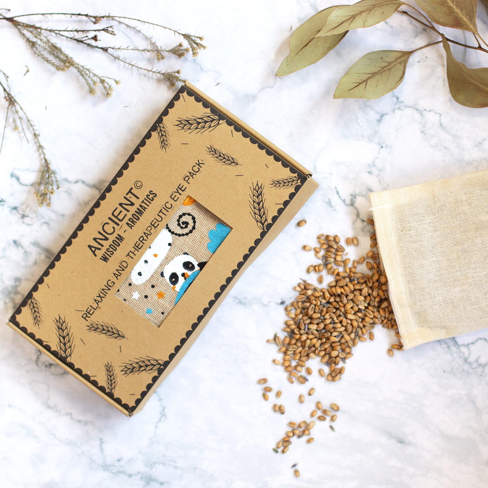 Sleepy Panda Lavender Natural Cotton and Juco Eye Pillow