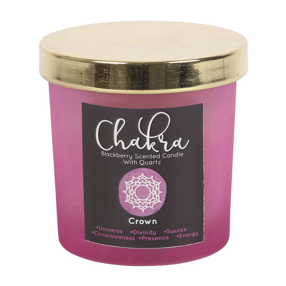 Eleanoras CROWN CHAKRA BLACKBERRY CRYSTAL CHIP CANDLE Candles
