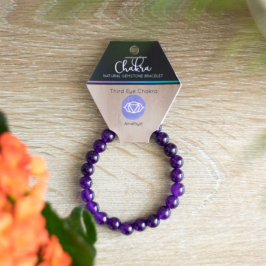 Eleanoras Third Eye Chakra Amethyst Gemstone Bracelet JEWELLERY