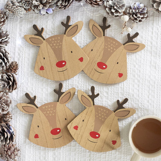 Eleanoras REINDEER COASTERS SET OF 4 PLACEMATS & COASTERS