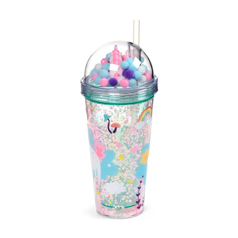 Unicorn Magic Double Walled Cup & Straw with Charms