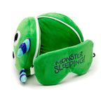 Eleanoras Relaxeazzz Green Monstarz Monster Plush Travel Pillow & Eye Mask Travel Pillows