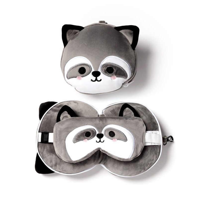 Eleanoras Raccoon Travel Pillow & Eye Mask Travel Pillows
