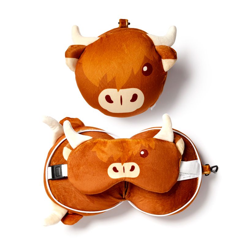 Eleanoras HIGHLAND COO COW TRAVEL PILLOW & EYE MASK Travel Pillows