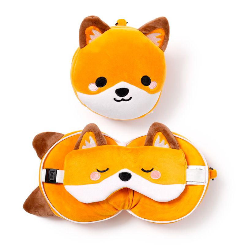 Eleanoras Relaxeazzz Adoramals Finnick the Fox Plush Travel Pillow & Eye Mask Travel Pillows
