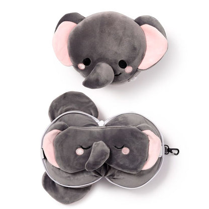 JANU THE ELEPHANT TRAVEL PILLOW & EYE MASK