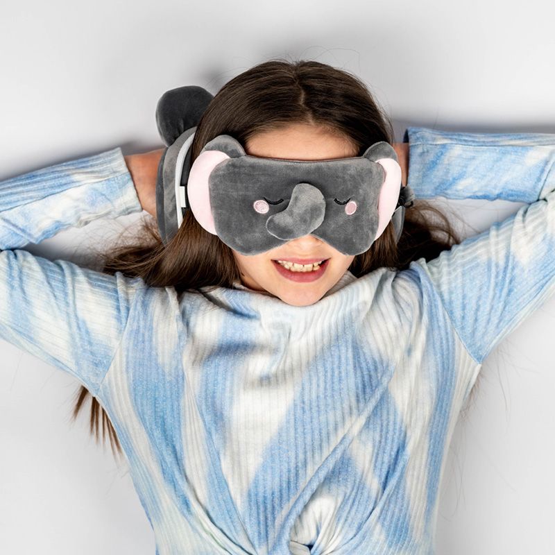 JANU THE ELEPHANT TRAVEL PILLOW & EYE MASK