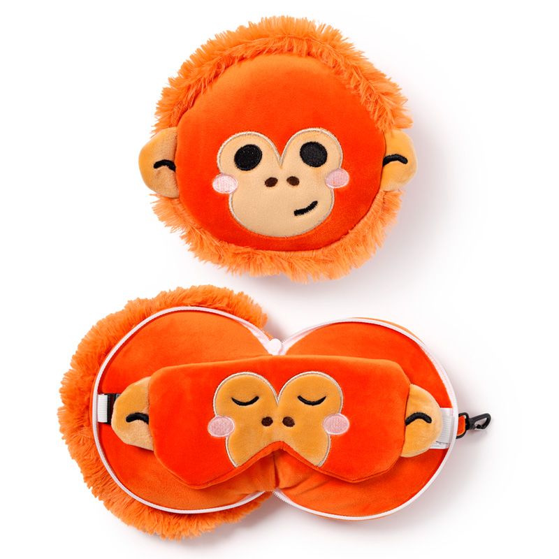 Eleanoras Relaxeazzz Adoramals Orangutan Plush Travel Pillow & Eye Mask Travel Pillows