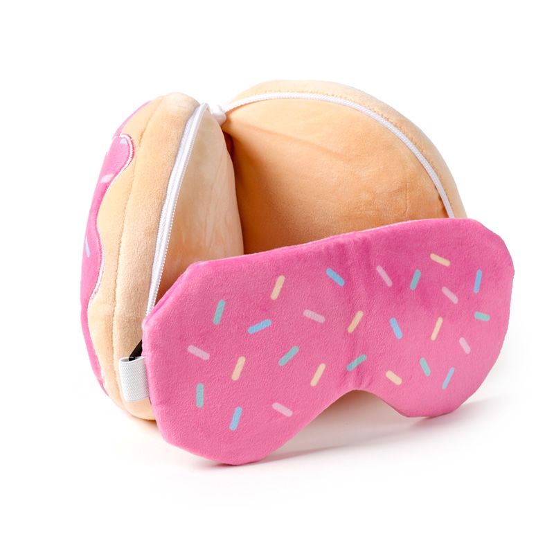 Eleanoras Relaxeazzz Adorasnacks Donut Plush Travel Pillow & Eye Mask Travel Pillows