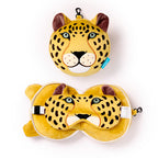 Eleanoras Leopard Plush Travel Pillow & Eye Mask 