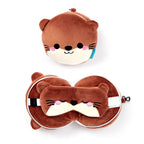 Eleanoras Relaxeazzz Adoramals Henry the Otter Plush Travel Pillow & Eye Mask Travel Pillows