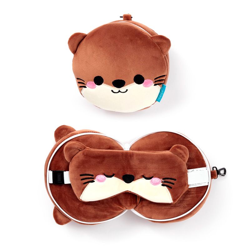 Eleanoras Relaxeazzz Adoramals Henry the Otter Plush Travel Pillow & Eye Mask Travel Pillows