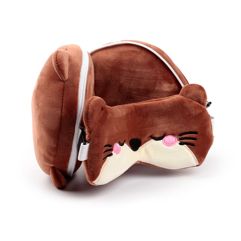 Eleanoras Relaxeazzz Adoramals Henry the Otter Plush Travel Pillow & Eye Mask Travel Pillows