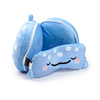 Eleanoras Adoramals Aoi the Whale Shark Plush Travel Pillow & Eye Mask Travel Pillows