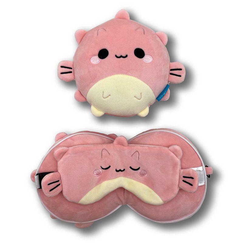 Eleanoras Relaxeazzz Adoramals Puff the Puffer Fish Plush Travel Pillow & Eye Mask 