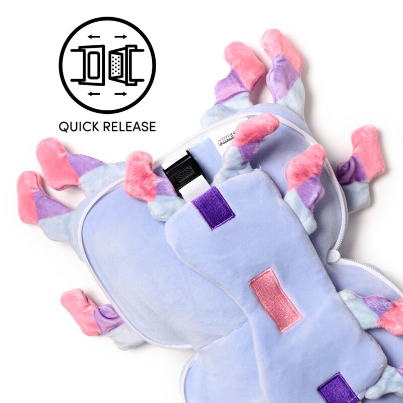 Relaxeazzz Minecraft Axolotl Shaped Plush Travel Pillow & Eye Mask