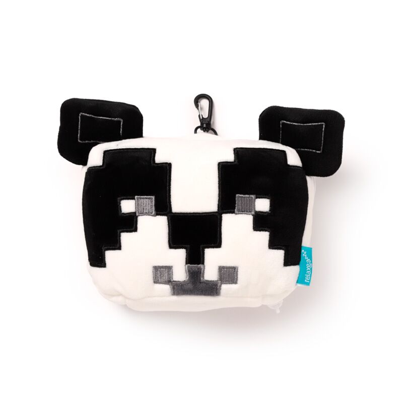 Relaxeazzz Minecraft Panda Shaped Plush Travel Pillow & Eye Mask
