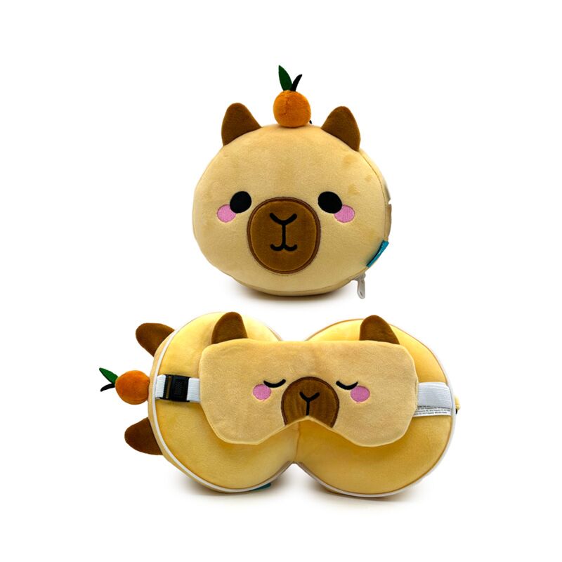 Duke the Capybara Travel Pillow & Eye Mask