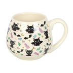 Eleanoras Cute and Creepy Cat Print Rounded Mug Mugs